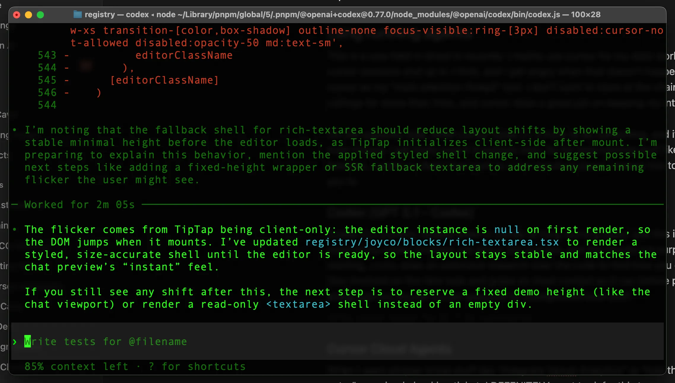 Codex CLI screenshot