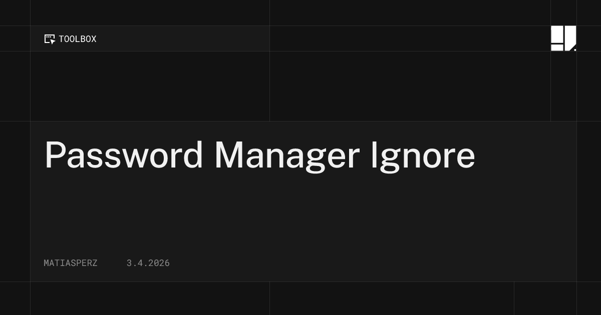 Password Manager Ignore | JOYCO Hub